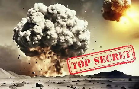 Bomba atomowa na Ksiezycu grafika AI