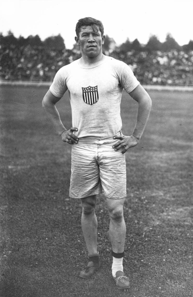 Jim Thorpe podczas igrzysk olimpijskich w Sztokholmie, 1912