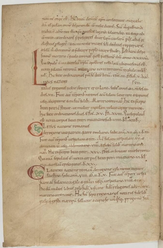 Linus, Klet i Klemens w manuskrypcie Liber Pontificalis