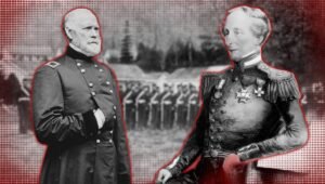 Generał William Harney i kontradmirał Robert Baynes.