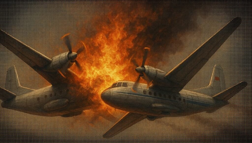 zderzenie samolotów An-12 i Ił-14